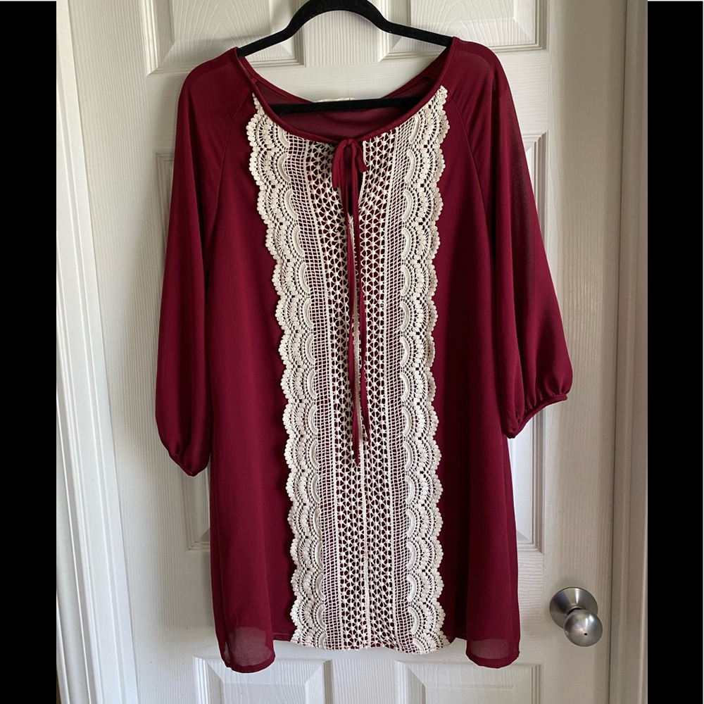 SALE Lovely Fall/Winter Tunic with Lace Detail